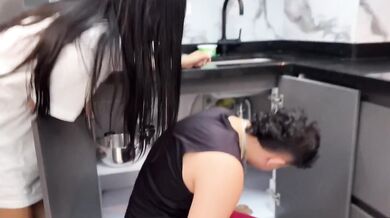 Step sister forced to pay with her tight ass get destroyed raw cum in mouth