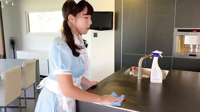 Fucking my hot japanese maid deep throat cum in mouth