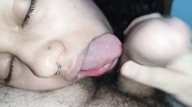 Daddy’s Thick Load Gushing Across My Face Until I’m Choking On His Cum