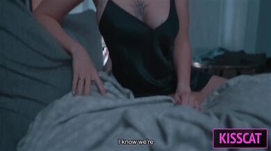 Naked stepmom shares bed with step son all night spoons him then fucks his face raw