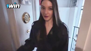 Slut face got creampied when condom broke middle of missionary