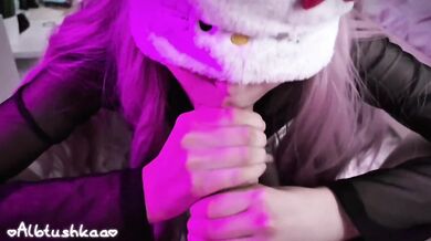 Torn tights stuffed thick dick alt girl gagging on donation