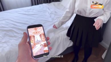 Lying Russian maid punished with creampie in luxury hotel