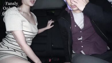 Japanese girl gets railed by big cock construction worker in her car