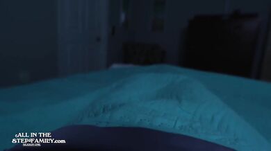 Scared StepSon fucks Curvy StepMom in her bed during thunder