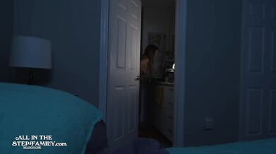 Scared StepSon fucks Curvy StepMom in her bed during thunder