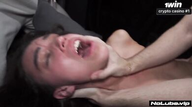 Her ruined throat screaming while they fuck her forceful raw