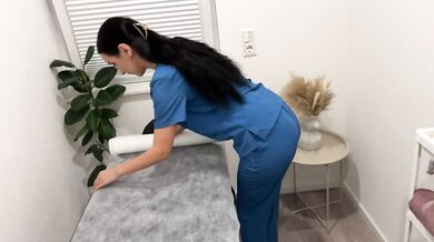Massage with a happy ending slutty MILF gets doggy fucked until cum drips on her tits