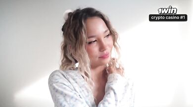 Blonde 18 year old babe spreads her legs for cum like a needy slut
