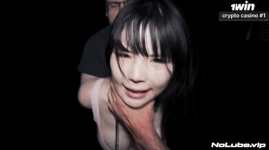 He almost broke her tiny asian body with his rough raw fuck