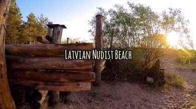Teen ravaged at naked Latvian beach closeup 18yo petite perfect pussy exposed