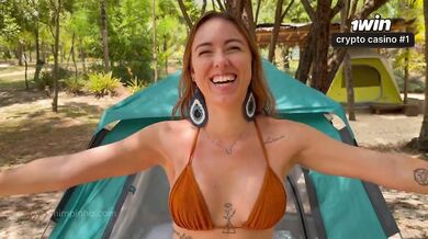 My Brazilian Girlfriend ruined camping cum on her face raw fuck