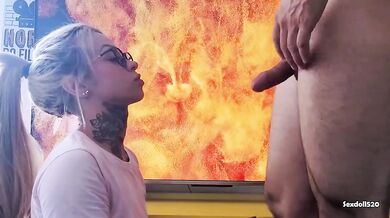blowjob glory girl gags on thick cock till her throat’s raw