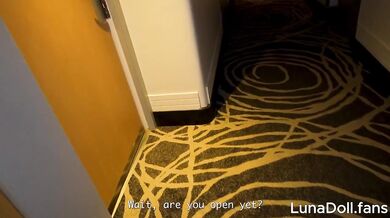 Luna Doll destroyed by two big black cocks at hotel gangbang breeding creampie