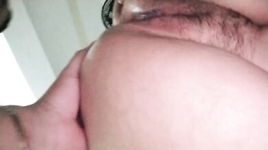 Hotwife creampied in front of her cuckold as he joins in to destroy her pussy