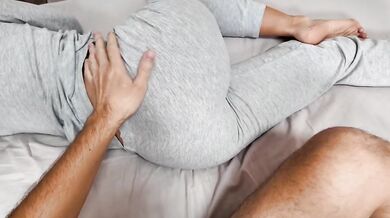 Step mom spooned then rode him till he dumped his load all over her round ass