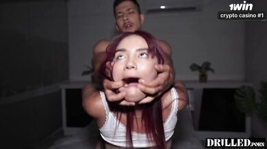 Latina college slut creampied rough by big dick amateur stud