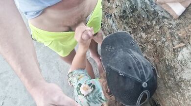 Stepdaughter gets gagged and ruined on a public beach