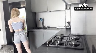 Step sis catches me jerking off and offers to help me cum hard in her tight pussy
