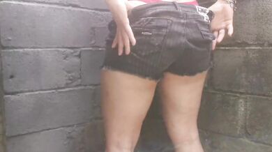 My tight assfucked outside with my own prime first time anal hardcore creampie
