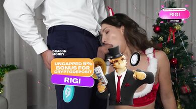 Boss gets the top girl on christmas after the contest party cumshot