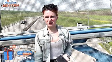Risky Public Bridge Fuck Raw Cum Inside Deepthroat