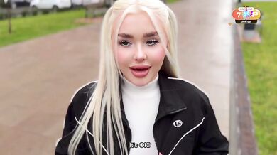 Blonde Russian slut stranger takes teen from course to doggy