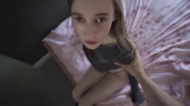Step Sis begs to delete this video while gagging on her perfect tits and sloppy feet