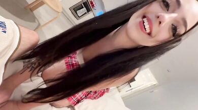 Stepdaughter gushes creampie in dirty POV blowjob