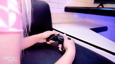 Stepsis Bends Over Naked Gamer Girl Plays Games With No Panties Her Pussy Screams To Be Fucked