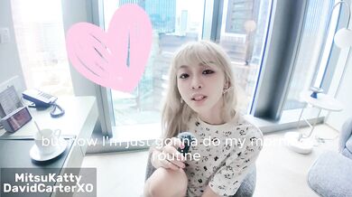 Petite Asian GFE squirts while vlogging then gets fucked doggy style