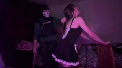 Masked Ghost Cosplayer Teaches Maid a Shameful Lesson