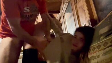 Daddy’s big dick ruined my teen pussy in rough doggy style