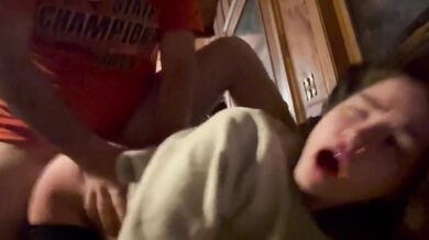 Daddy’s big dick ruined my teen pussy in rough doggy style