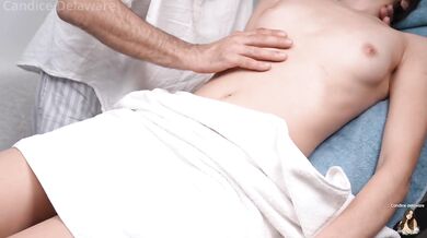 Asian massage room fingers innocent girl until she gushes her perfect pink pussy