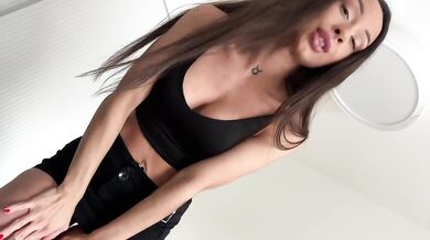 Goth girl gets fucked raw big tits creampie POV