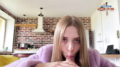 Purple fur coat blonde braces deep throat facial ruined by mostbet