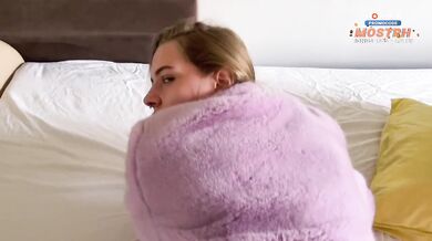 Purple fur coat blonde braces deep throat facial ruined by mostbet