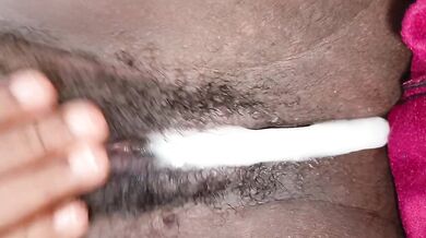 Listen to how wet her tiny pussy gets while she fucks herself raw