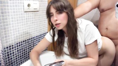 Hairy petite teen creampied raw by stepdad while friends wait