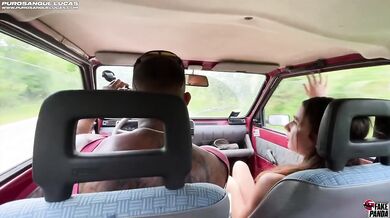 Italian teen squirts all over me after public sex fight on car