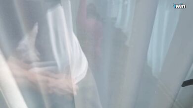 Sports bra sweat turned into creampie tear messy leggings blowjob