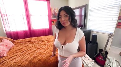 Latina stepsis needs a room for the night so she sucks and rides my big cock
