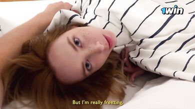 Stepsis squats on stepbro's thick cock to keep warm that's it