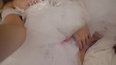Bimbo bride gets fucked raw on wedding night drenched in cum