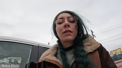 Solo girl squirted in public flashing her tits almost caught