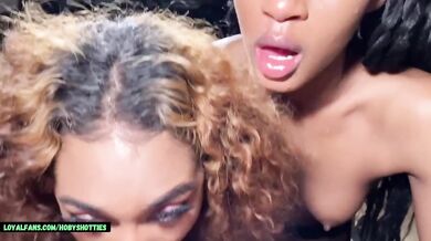 Two Hot Black Teens Deepthroating Daddy’s Big Dick In Hot POV Threesome