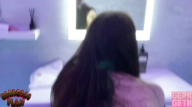 Hard Rough Fuck with Slutty Beauty in Public Restroom big dick creampie