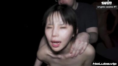 Her first gangbang Japanese cutie gets destroyed raw hardcore