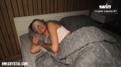Woke sexy stepsister with big cock moaning deep throat cum on face